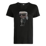Karl Lagerfeld Kadın T-Shirt 5003156420, Siyah, XS
