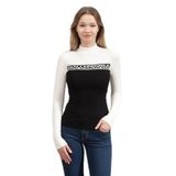 Karl Lagerfeld Kadın Triko, Siyah/Beyaz, Uzun Kollu, Crew Neck