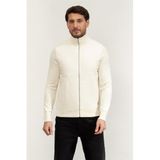 Karl Lagerfeld Knit Zip Jacket Erkek Mont, Krem, L Beden, Beyaz