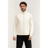 Karl Lagerfeld Knit Zip Jacket Erkek Mont, Krem, M Beden, Beyaz