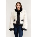 Karl Lagerfeld Kürk Kaban, XS, Faux, Siyah, Kadın