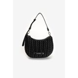 Karl Lagerfeld K/Weave SM Hobo Kadın Mini Omuz Çantası, Siyah