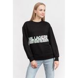 Karl Lagerfeld Logo Bisiklet Yaka Sweatshirt, L, 880322, siyah, kadın