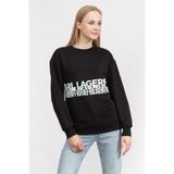 Karl Lagerfeld Logo Bisiklet Yaka Sweatshirt, XS, 880322, siyah, kadın