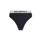 Karl Lagerfeld Logo high waist bikini alt parça, Siyah, M