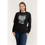 Karl Lagerfeld Paris Sketch Store Bisiklet Yaka Sweatshirt, S, A4W20065, Siyah, kadın