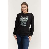 Karl Lagerfeld Paris Sketch Store Bisiklet Yaka Sweatshirt, XS, A4W20065, Siyah, kadın