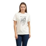 Karl Lagerfeld Paris Sketch Street Kadın Bisiklet Yaka T-Shirt, Cannoli Cream