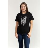 Karl Lagerfeld Paris Sketch Street Kadın Bisiklet Yaka T-Shirt, Siyah, L