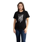 Karl Lagerfeld Paris Sketch Street Kadın Bisiklet Yaka T-Shirt, Siyah, M