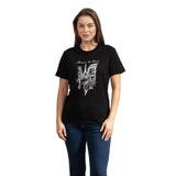 Karl Lagerfeld Paris Sketch Street Kadın Bisiklet Yaka T-Shirt, Siyah, S