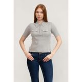 Karl Lagerfeld Polo Yaka T-Shirt, S, A3W18021, Gri, Kadın