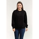 Karl Lagerfeld Rhinestone Rain Bisiklet Yaka Sweatshirt, S, A4W20038, Siyah, kadın