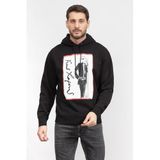 Karl Lagerfeld Series Erkek Kapüşonlu Sweatshirt, Siyah, L Beden
