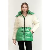 Karl Lagerfeld Shearling Kadın Mont, Yeşil/Beyaz, L Beden