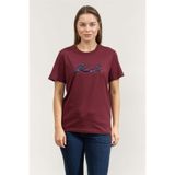 Karl Lagerfeld Signature Sequins Bisiklet Yaka T-Shirt, XS, A4W17052, Bordo, Kadın