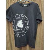 Karl Lagerfeld Siyah Logo Baskılı Erkek Tişört – %100 Pamuk