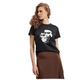 KARL LAGERFELD Siyah Pamuklu T-Shirt, XS, 230W1704, SİYAH, Kadın