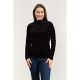 Karl Lagerfeld Sparkle Velvet Uzun Kollu T-Shirt, S, A4W17047, Siyah, Kadın