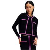 Karl Lagerfeld Textured Classic Hırka, M, 236W2003, Siyah, Kadın