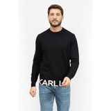 Karl Lagerfeld Triko Kazak, XS, 245M2000, BLACK, Erkek