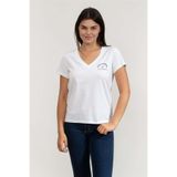 Karl Lagerfeld V Yaka T-Shirt, M, A3W17104, Beyaz, Kadın