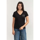 Karl Lagerfeld V Yaka T-Shirt, M, A3W17104, Siyah, Kadın