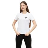 Karl Lagerfeld Wax Seal Logo Kadın Bisiklet Yaka T-Shirt, Beyaz, XS