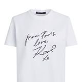 Karl Lagerfeld With Love T-Shirt Bisiklet Yaka T-Shirt, L, B2W17104, Beyaz, Kadın