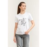 Karl Lagerfeld With Love T-Shirt Bisiklet Yaka T-Shirt, S, B2W17104, Beyaz, Kadın