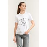 Karl Lagerfeld With Love T-Shirt Bisiklet Yaka T-Shirt, XS, B2W17104, Beyaz, Kadın