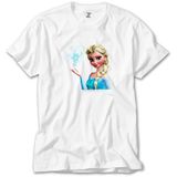 Karlar Ülkesi Elsa Face Beyaz Tişört