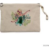 Karlar Ülkesi Elsa Krem Clutch Astarlı Cüzdan / El Çantası - 25x18cm