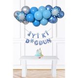 Karlar Ülkesi Tema Doğum Günü Balon Zinciri Seti İyi Ki Doğdun Bannerlı Süsler