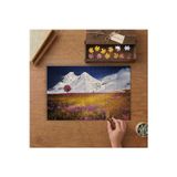 Karlı Dağ - Kır Çiçekleri - Doğa Tasarımı 240 Parça Ahşap Puzzle Ahşap Kutuda MPY40333