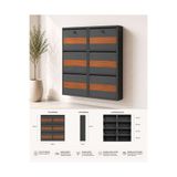 KARLI KİLİTLİ 3+3 AHŞAP DESENLİ ANTRASİT METAL AYAKKABILIK