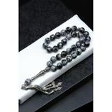 Karlı Obsidyen Doğal Taş Tesbih 10 Mm Küre Kesim Tsb-0646