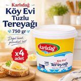 Karlıdağ Köy Evi Tuzlu Tereyağı 750 G X4 Adet - 750 gr