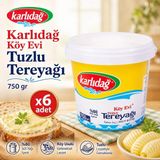 Karlıdağ Köy Evi Tuzlu Tereyağı 750 G X6 Adet - 750 gr