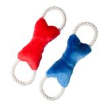 Karlie 40x10 cm Köpekler İçin Peluş Kemik Stres İpli Oyuncağı