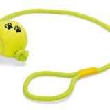 Karlie Atma halatlı tenis topu, köpek oyuncağı, kauçuk/floke edilmiş, sarı, 17 x 6 x 6 cm