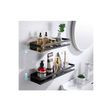 KARMA KONSEPT Siyah Banyo Rafı 2'li Set Duvara Monte Şampuan Rafı Kozmetik Düzenleyici Organizer -mutfak rafı - paslanmaz çelik banyo rafı, şampuan rafı, duvara monte, organizer
