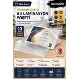 KarmaOfis 10 Adet A3 Laminasyon Poşeti 125 Micron Şeffaf Laminasyon Kağıdı Yerli Üretim