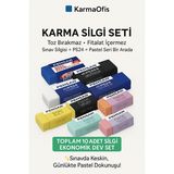 KarmaOfis 10 Adet Silgi Seti – Sınav Silgisi Pastel Silgi Polimer Silgi Toz Bırakmaz Fitalat İçermez