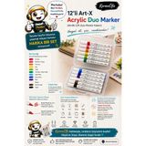 KarmaOfis 12’li Art-X Acrylic Duo Marker Akrilik Çift Uçlu Markör Kalem Seti Taşıma Çantalı