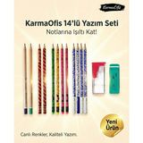 KarmaOfis 14’lü Yazım Seti (Set 1)– Renkli Kalem Seti, Silgi + Kalemtıraş, Okul & Ofis Için