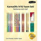 KarmaOfis 14’lü Yazım Seti (Set 7)– Renkli Kalem Seti, Silgi + Kalemtıraş, Okul & Ofis Için