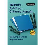 KarmaOfis 160 Micron A4 Mavi PVC Ciltleme Kapağı - Dayanıklı ve Profesyonel Sunum Kapakları