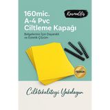 KarmaOfis 160 Micron A4 Sarı PVC Ciltleme Kapağı – Dayanıklı ve Profesyonel Sunum Kapakları