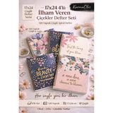 KarmaOfis 17X24 Çizgili Spiralli Defter 4'lü Set | Ilham Veren Çiçekler Serisi 120 Yaprak - Çok Renkli